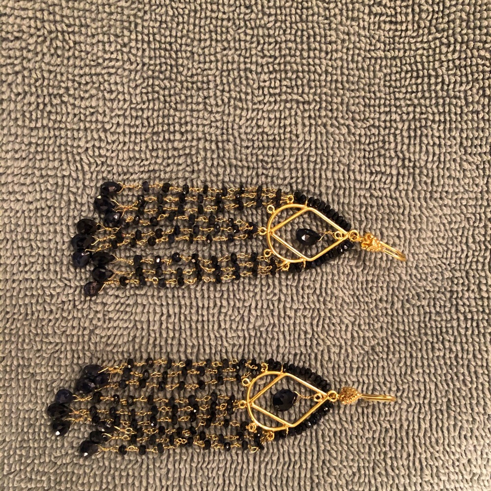 Sapphire and gold earrings